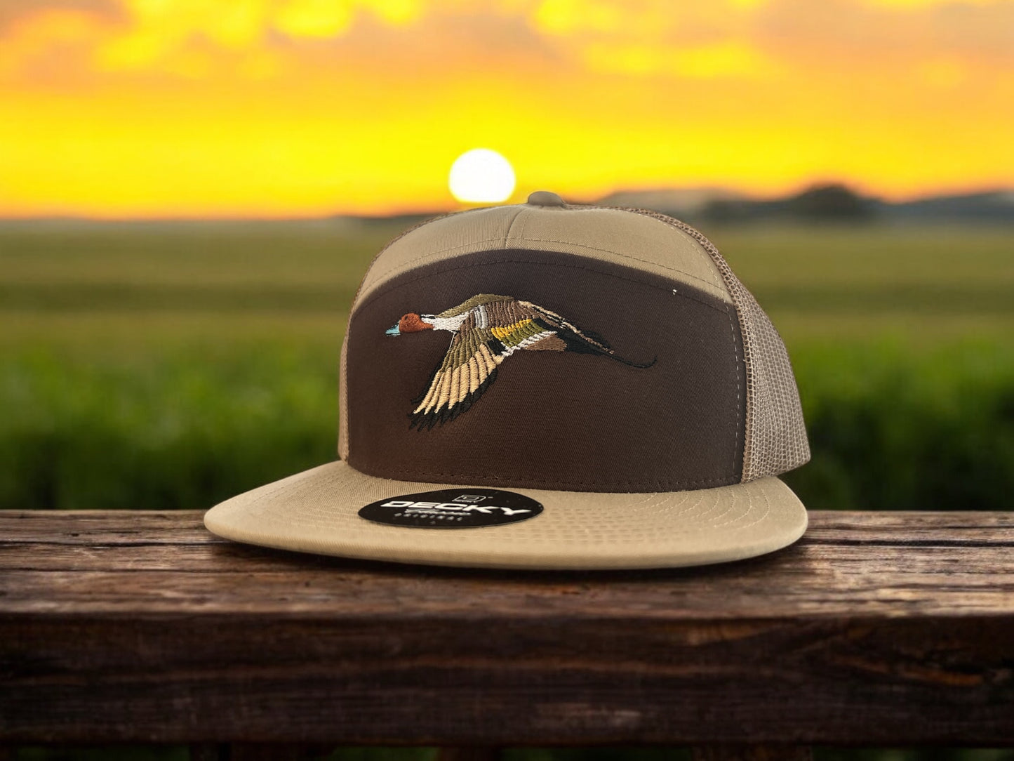 PinTail Duck Embroidered Hat (7 panel SnapBack FlatBill)