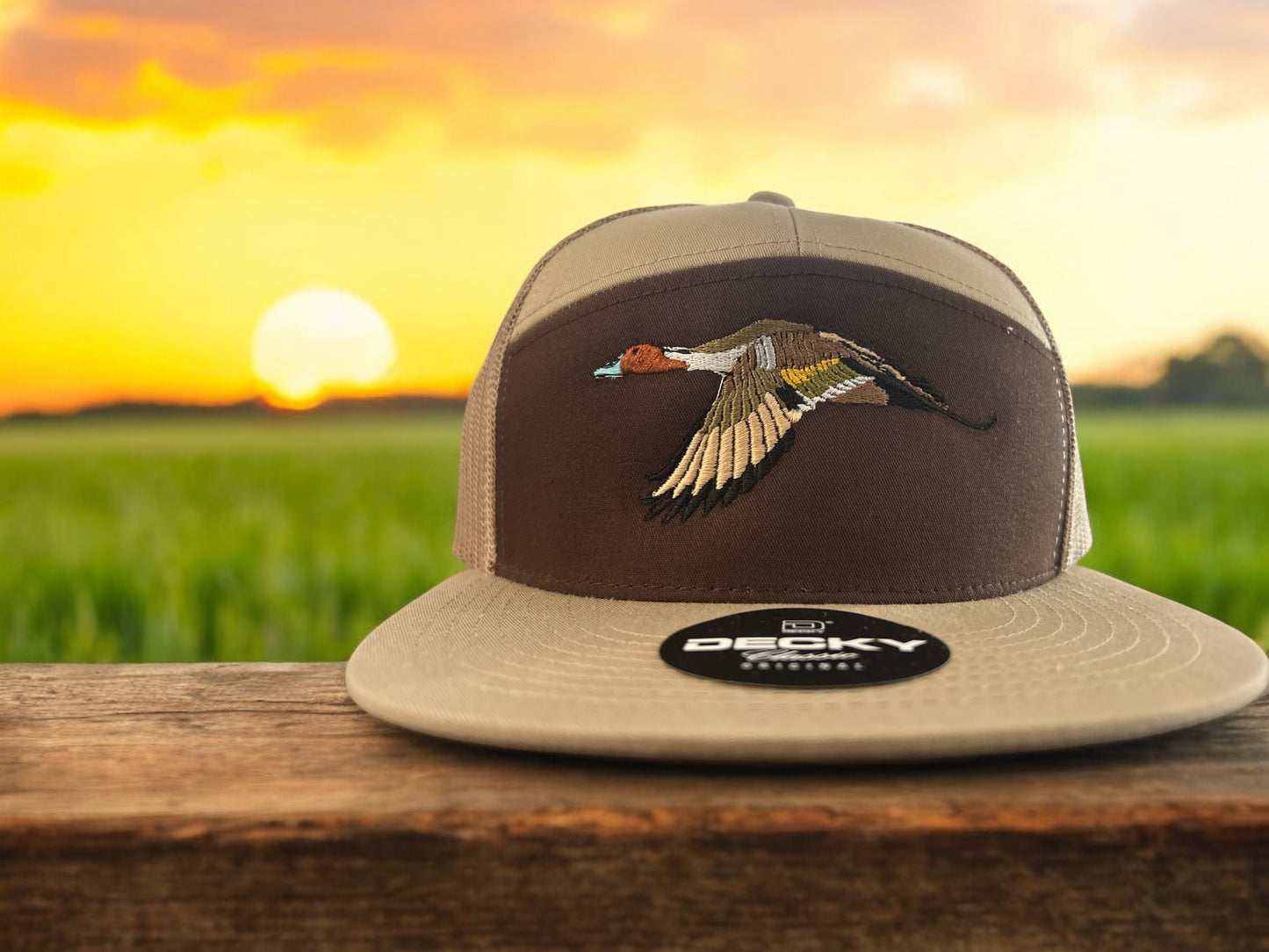 PinTail Duck Embroidered Hat (7 panel SnapBack FlatBill)