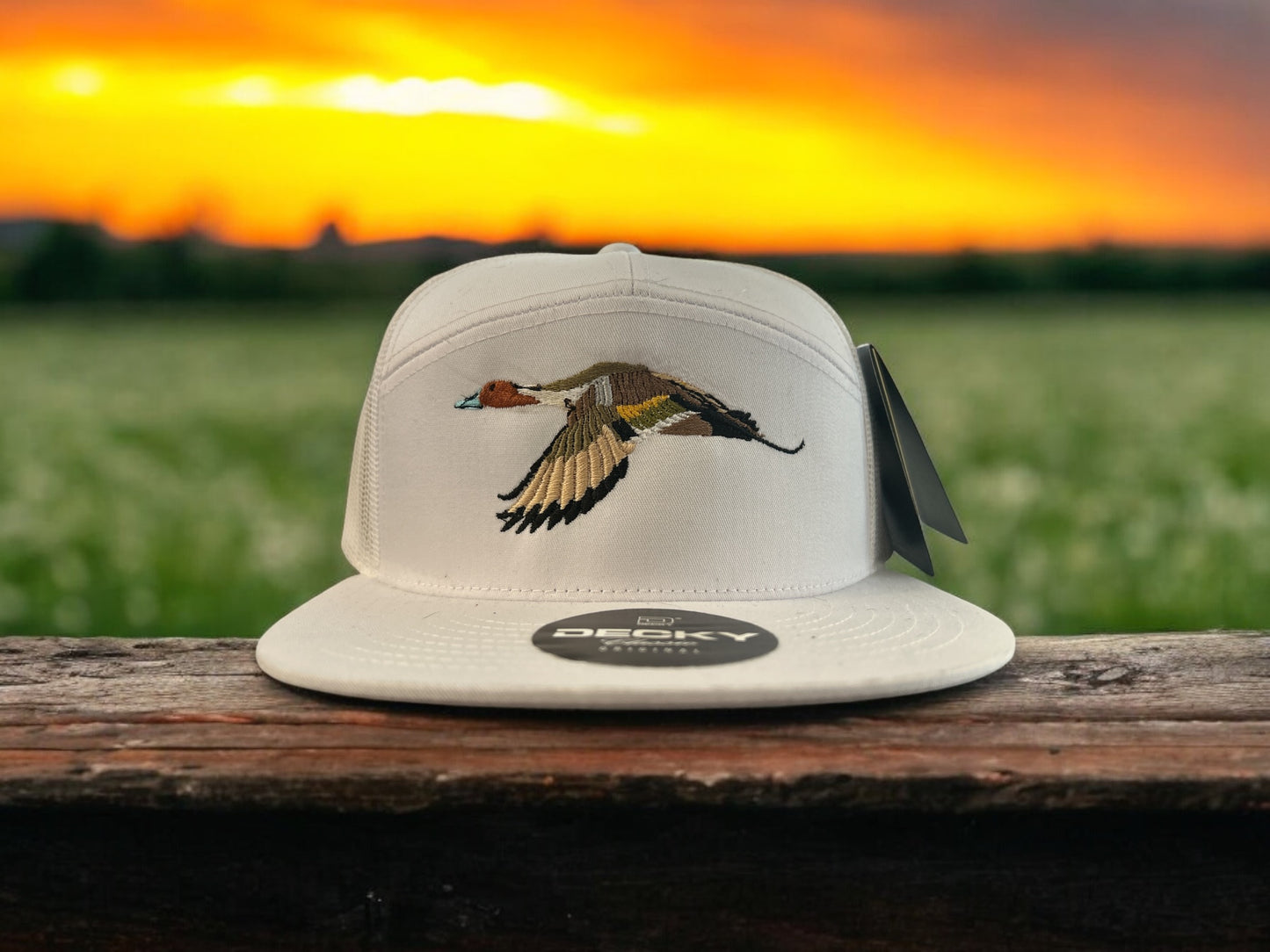 PinTail Duck Embroidered Hat (7 panel SnapBack FlatBill)