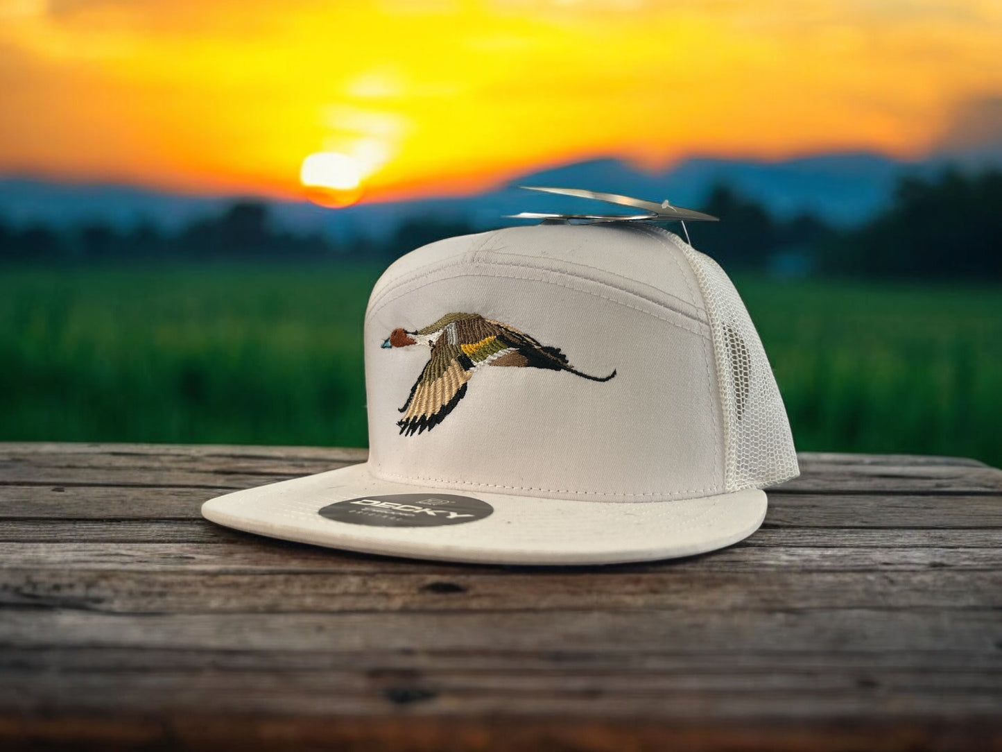 PinTail Duck Embroidered Hat (7 panel SnapBack FlatBill)