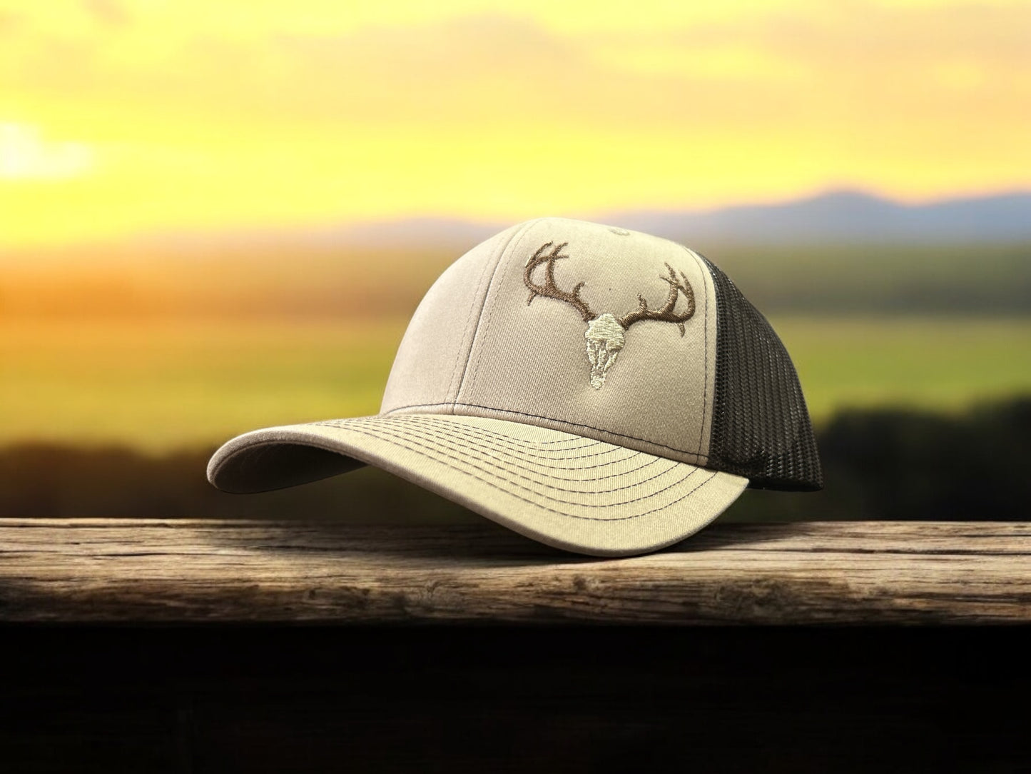 Deer Skull Embroidered SnapBack Hat