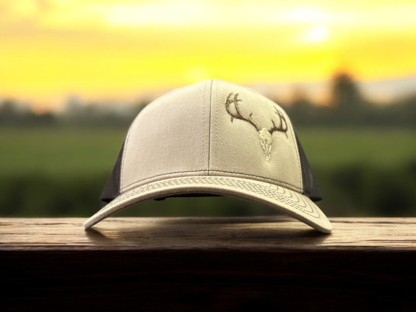 Deer Skull Embroidered SnapBack Hat