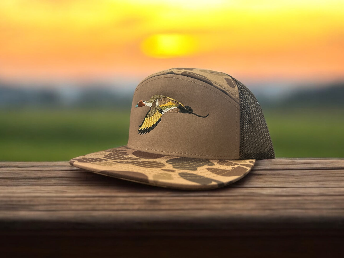 PinTail Duck Embroidered Hat (7 panel SnapBack FlatBill)